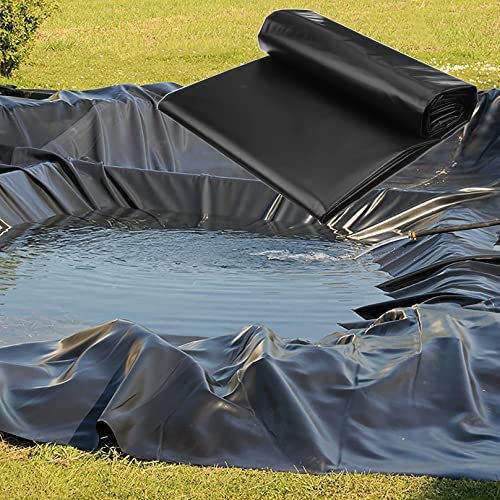 QQXY Teichfolie,0,2mm HDPE Schwimmteich Folie Gartenteich Teichplane ​Schwarz,für Teichbau, Garten- und Teichzubehör (Size : 4x6m/13x19.6ft)