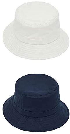 NAME IT Unisex Kids NKNBOBBY HAT 2P Hut, White Alyssum/Pack:Dark Sapphire, 51/52