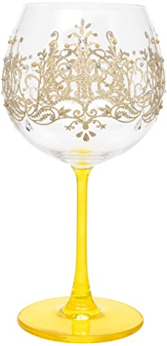 Maturi Verre à gin peint à la main, motif floqué doré, 625 ml, boîte cadeau 470360