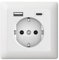 Gira Komplett Set 245927 Schuko Steckdose USB-Anschluss Shutter Berührungsschutz Typ A(max.2,4A) Typ C(max.3A) 021104 1-fach Rahmen Standard 55 Reinweiß matt Unterputz Wandsteckdose Smartphone Tablet