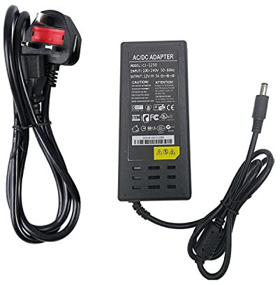 LEDSone DC 12V 5A Power Supply Adapter AC100-240V to DC12V Power Adapter UK Plug Charger Low Voltage Transformer Universal for Monitors TV DVDTVs Amplifier Cameras System LED Light Strip CCTV Camera