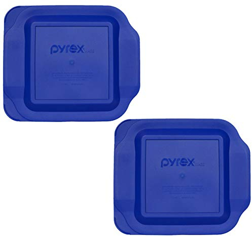 Pyrex 222-PC 2qt Blue Replacement Food Storage Lids - 2 Pack Made in The USA (Will NOT fit the Easy Grab Dish C-222)
