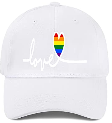 Miujonvy Unisex Vintage Washed Baseball Cap Dad Caps LGBTQ Love Pride Baseball Trucker Caps, Weiß 0, One size