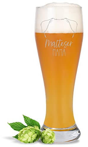 JUNIWORDS Weizenbierglas mit Gravur, Malteser Mama, Bierglas (1008949)