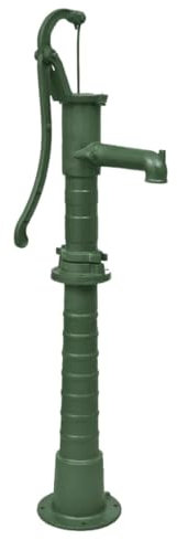 'vidaXL Green Cast Iron Garden Water Pump with Stand - Hand Operated & Easy Installation