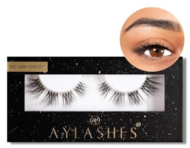 AYLASHES - DIY Wimpernextensions Single Box PRETTY WOMEN | 1 Paar Wimpern | bis zu 7 Tage Halt | Wimpern DIY Set für zu Hause | künstliche Wimpern | Klebewimpern | lash extension set