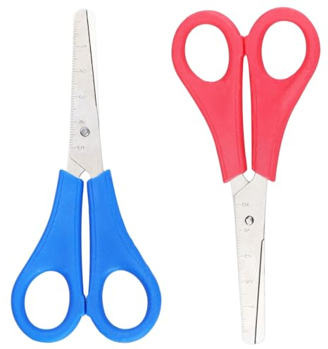 2Pcs Blunt Tip Kids Scissors with cm Scale, Children Safety Scissors for DIY Craft, Kids Scissor for Scrapbooking