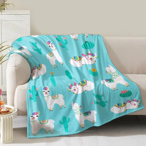 Alpaka-Kaktus-Decke, Geschenke für Frauen, Mädchen, Mutter, Geburtstag, Weihnachten, Valentinstag, Lama, Kakteen, Dekoration, Zuhause, Schlafzimmer, Wohnzimmer, Couch, Bett, Sofa, weich, gemütlich,