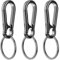 Coicok 3 Stück Schlüsselanhänger Metall, Keychain Schlüsselanhänger Schlüsselring mit für Autoschlüssel, Rucksack, Camping, Reisen (Grau-Schwarz)