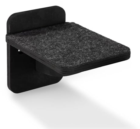 INEXTERIOR Catwalk – Katzenparcours Wand Einzelteile– Kletterwand für Katzen – Gemütliche Liegeflächen – Brücke – Höhle – Filz - Katzentreppe (Stufe, Schwarz)