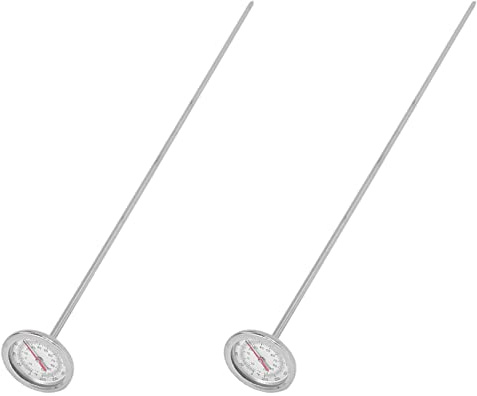 2X Long Stem Compost Soil Thermometer - Fast Response Stainless Steel 20 Inch - Measuring Probe - Fahrenheit and Celsius