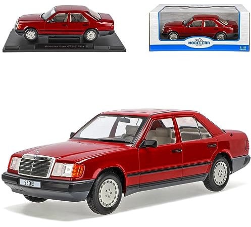 Generisch Mercedes-B E-Klasse 260 E W124 Limousine Barolo Rot 1984-1997 1/18 Model Car Group Modell Auto