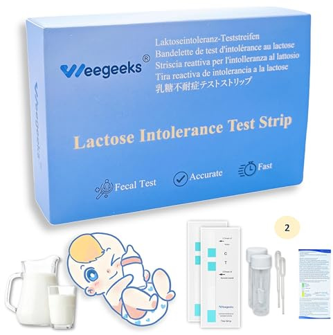Weegeeks Test di integrità del lattosio Striscia di test dell'attività della lattasi - Affidabile, veloce e facile da usare Strumento di diagnosi domestico. Adatto a vari gruppi di persone (2)