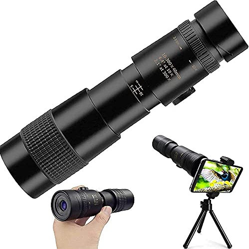 TSMBIKE Télescope monoculaire pour Smartphone 4k 10-300x40 mm – Télescope monoculaire pour Adultes Télescope monoculaire Zoom pour téléphone étanche antibuée HD Mise au Point fac