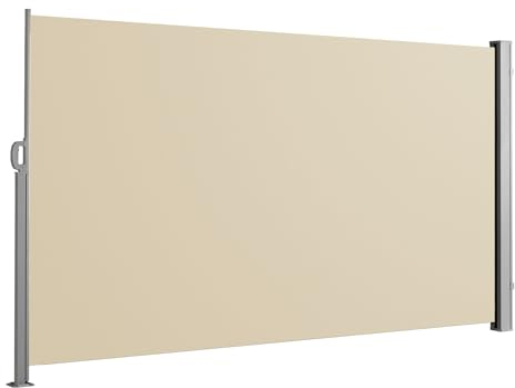 SVITA Seitenmarkise ausziehbar Sichtschutz Balkonmarkise Sichtschutz Sonnenschutz UV50+Terrasse 500x180 Beige