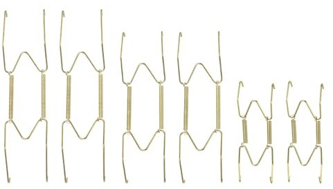 sourcing map 6pcs Plate Hangers Decorative Wall Plate Hangers Plate Holders Wall Hooks for Decorative Plates 4 Inch/6 Inch/8 Inch,Gold