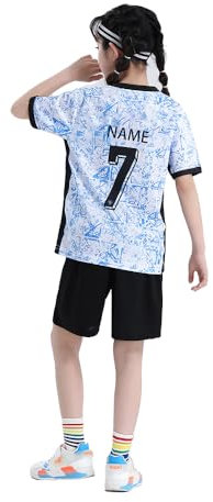 ISHWARA Portugue personalisiertes Trikot-Set für Herren und Mädchen mit Namen und Nummer, Team-Logo, individuelles Fußballtrikot für Jungen, Trainingsanzug
