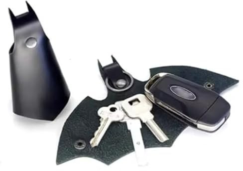 WOO LANDO Batman Schlüsselanhänger aus Kunstleder, 2PCS Schlüsseletuis, Kunstleder, Fledermaus Keychain, Auto Leder Key Organizer, für Alle Arten von Schlüsseln