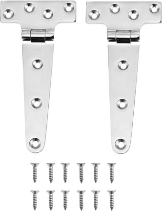 Yetaha 2 Stück verdickte T-Scharniere, T-Förmige Scharniere aus 316 Edelstahl mit M5 Schrauben für Yacht Fischerboot Schnellboot (151 * 75mm)