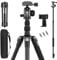 SIRUI APT-02 Treppiede per Fotocamera Monopiede, 78.7/ 200cm Treppiede in Alluminio Alto con Colonna Centrale, con 360° Testa a Sfera, QR Plate e Supporto per Telefono, Carico Massimo 10 kg / 22lb
