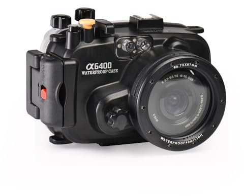 Sea frogs Underwater Camera Case Compatible with Sony A6400 IPX8 40m/130ft Maximum Diving Depth Waterproof Camera Housing for Diving, Surfing, Rowing, Skiing