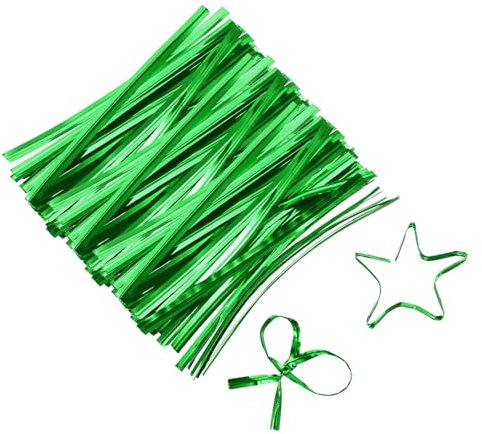 QUARKZMAN 800 Stück 2,3 Twistbinder, Metallische Twist Ties, Wiederverwendbare Kunststoffbeschichtete Twistbinder für Bäckerei, Süßigkeitenbeutel, Kaffeetüten, Goodie Bags, Grün