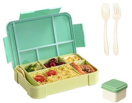 Esshogo Fiambrera para niños, fiambrera para niños con compartimentos, fiambrera de 1330 L, fiambrera para niños, escuela, fiambrera Step by Step, artículos escolares, fiambrera para guardería,