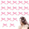 Qianyu Lot de 20 mini barrettes à cheveux en satin rose avec nœud papillon pour loisirs créatifs, accessoires à cheveux pour adolescentes, femmes, filles, accessoires de cheveux pour scrapbooking,