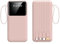 Portable Charger Power Bank 20000mah Display Power Bank, Fast Charging, Fast Mobile Phone Charging Power Bank, 4 Cord Mobile Power Supply (Pink)
