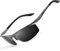 gesruny-Sonnenbrille-Herren-Damen-polarisiert-UV400-Blend Schutz-Al-Mg Metallrahmen-Rechteckig-Ultraleicht-Sonnenbrillen-Klassisch-Retro-Unisex-Outdoor brille für Fahren-Gunmetal Rahmen Schwarz