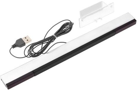 eMagTech 1pc USB Wired Wii Sensor Strip Sostituzione Infrarossi Sensore di Movimento Striscia con Staffa Lunghezza del Cavo di 2M Compatibile con Nintendo Wii e Wii U Console