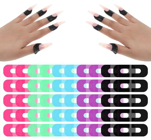 Gjinxi 100 Piece U-Shaped Nail Polish Protector for Fingers, Disposable Peel Off Spill Proof Nail Stickers, Gel Cuticle Protector for French Nail Stickers Stamping Tool DIY Design Nail Art Accessories
