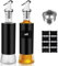 Edelstahl-Öl- und Essigspender Set (2 Stück, 300 ml) – Inkl. Ausgießer, Etikett & Trichter – Hochwertige Olivenölflasche mit sichtbarer Füllstandsanzeige für Küche & Tischdekoration