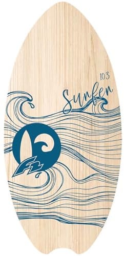 F2 Skimboard Skim Board Wood Surfer Modell wählbar (103cm Blau - 90cm Rot) 2025