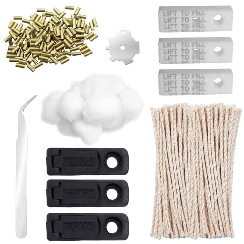 OMJMYY Feuerstein Zubehör Set Feuerzeug Zubehör Set für Benzin inkl 100 Feuersteine 50 Docht 6 Dichtung 7 Watte 1 Pinzette 1 Schraubendreher für Zippo Den Meisten Feuerzeugen