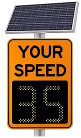 Indicateur de vitesse d'avertissement de circulation routière 20''X27'' Panneau de limitation de vitesse radar/solaire/Affichage LED d'avertissement de circulation routière extérieure(C,50*70cm)