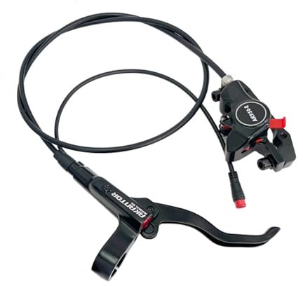 FYNNDM 2-Kolben-Hydraulikbremse für E-Bikes, Bremssatz vorne rechts, 2-polig, magnetische Induktion, abschaltbares Fahrrad-Scheibenbremsen-Kit inklusive 850-mm-Schlauch und Montage