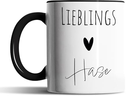 Tasse Lieblingshase – Liebevolle Geschenk-Tasse zu Ostern oder für besondere Menschen (Schwarz)