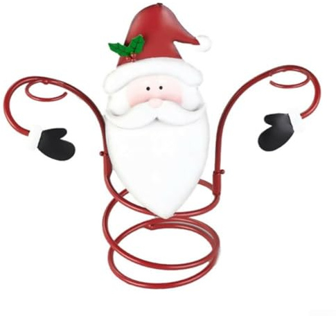 Vasiumic Festive Metal Wine Bottle and Glass Holder with Santa and Snowman Characters, Decorative Christmas Desktop Organiser for Home Bar or Tabletop Display(for Santa Claus)