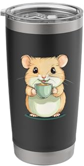 Handsome Hamster with Cup in Hand Costume Stainless Steel Insulated Tumbler