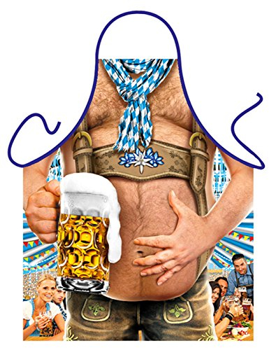 Geile-Fun-T-Shirts Bayern Grillschürze Volksfest Bierbauch Wiesn Schürze Küchenschürze Männer Geschenk-Set mit Grillmeister-Urkunde