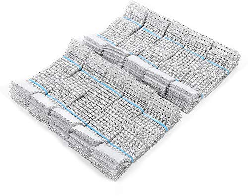 100Pcs Silber Rhinestone Serviettenringe 8 Rows Chair Sash Ring Diamant Band von Aufrollen Diamant Bogen Unterstützung für Party des Hochzeitsbankett Ereignis Dekorativ