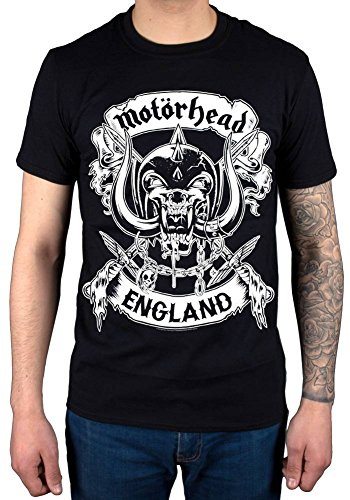 Official Motorhead Crossed Swords England Crest T-Shirt Black