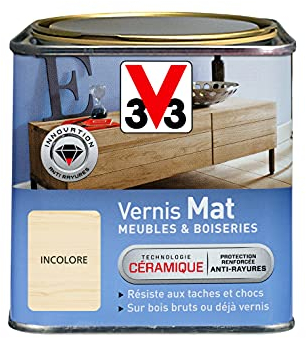 V33 Vernis intérieur Mat meubles & boiseries, Incolore 0,5L