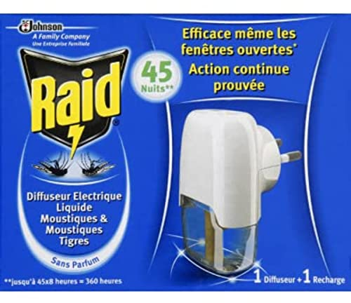 Raid Elektrischer Mücken-Diffusor, flüssig – Diffusor + Nachfüllpackung mit 27 ml