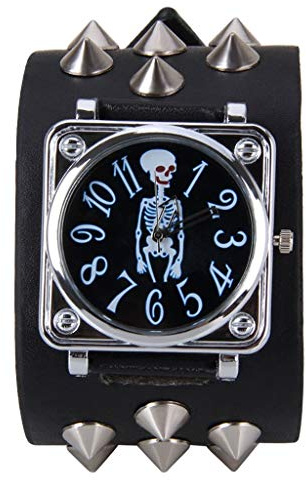 FENKOO Unisex Punk-Stil Schwermetall D Schnalle Schädel Muster zu sehen