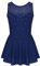 iEFiEL Mädchen Eiskunstlauf Kleid Glitzer Ballettkleid Ärmellos Ballettanzug Ballett Trikot Body mit Strass Wettbewerb Kostüm Gymnastikanzug Navy Blau 158-164
