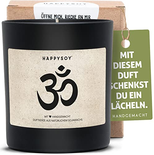 Om Duftkerze im Glas mit Spruch aus Soja - natürlich handgemacht vegan - nachhaltig persönlich Geschenk Geschenkidee beste Mama Papa Freundin Freund Zeichen Symbol Yoga Meditation Entspannung