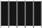 vidaXL Raumteiler Klappbar Freistehend Trennwand Paravent Umkleide Sichtschutz Spanische Wand Raumtrenner 5-TLG. Schwarz 250x180cm Eisen Stoff