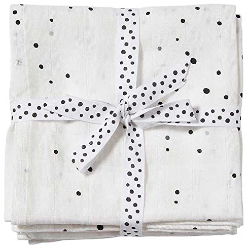Done by Deer Windeltücher 2 Stück Dreamy dots Weiss - Musselin-Windeltüchern 70 x 70 cm - OEKO-TEX® zertifiziert, 100% Baumwolle